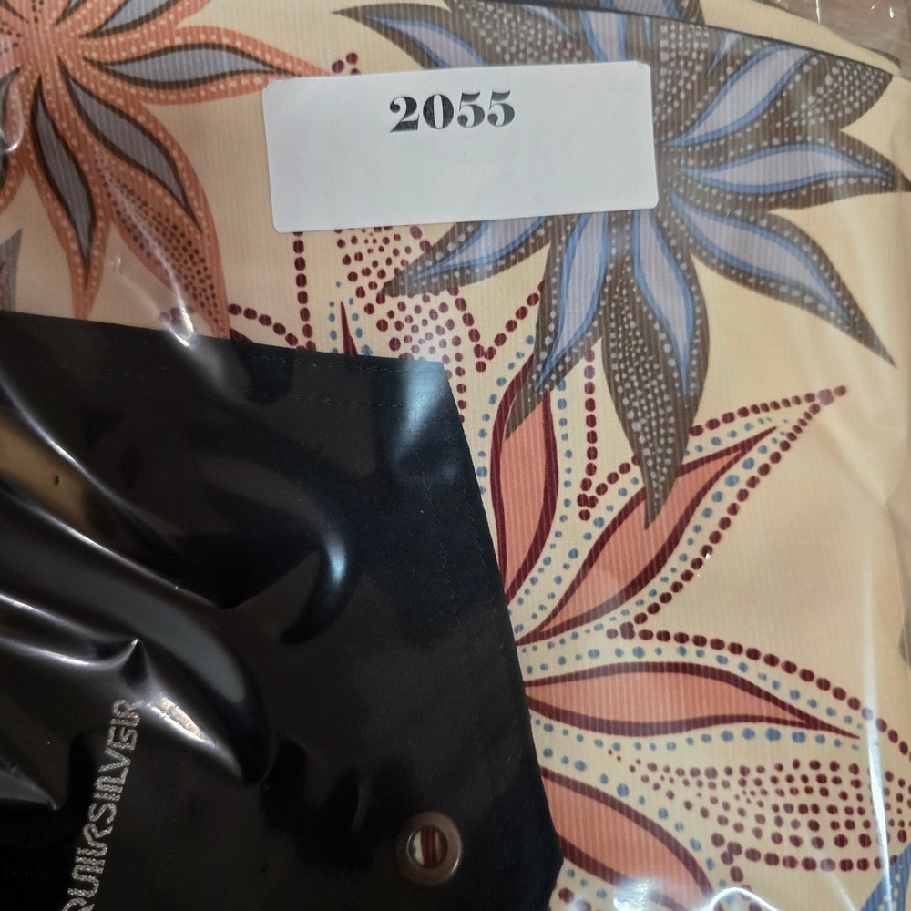 Quiksilver Highline Mens Board Shorts Floral 4-Way Stretch Cream Black Size 40 - Picture 8 of 8